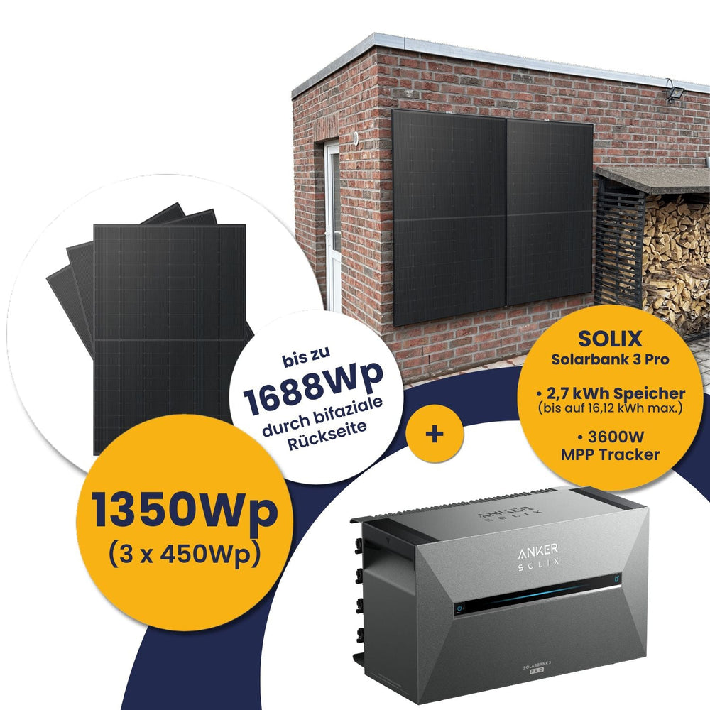 Anker Solarbank 3 E2700 Pro und Kleines Kraftwerk 1350Wp Trio mit optionaler Halterung