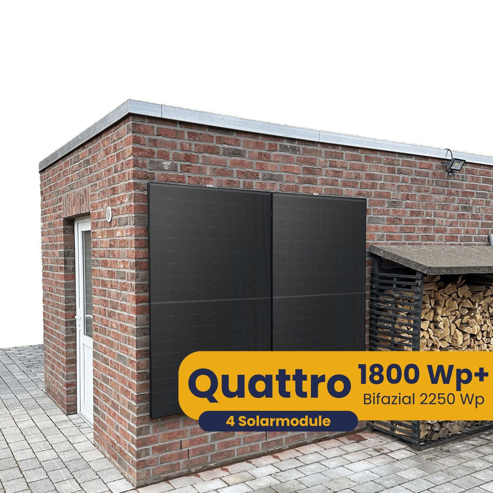 Kleines Kraftwerk Quattro Wandhalterung Komplettpaket (1800Wp+) Bifazial