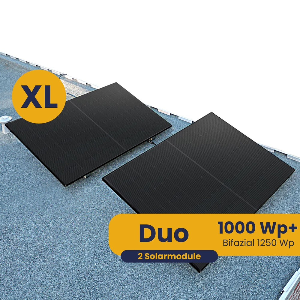 Kleines Kraftwerk XL Duo Flachdach Komplettpaket (1000Wp+) Bifazial