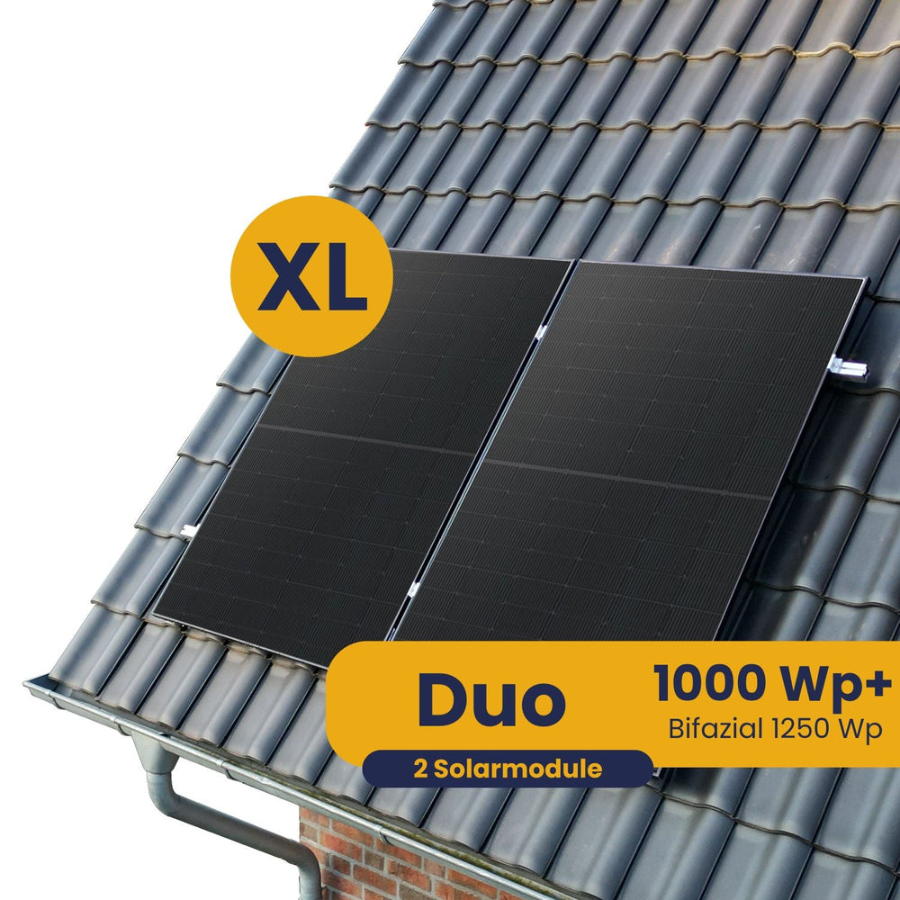 Kleines Kraftwerk XL Duo Ziegeldach Komplettpaket (1000Wp+) Bifazial