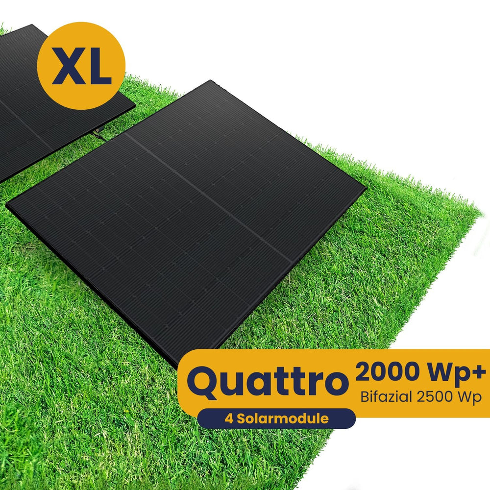 Kleines Kraftwerk XL Quattro Garten Komplettpaket (2000Wp+) Bifazial