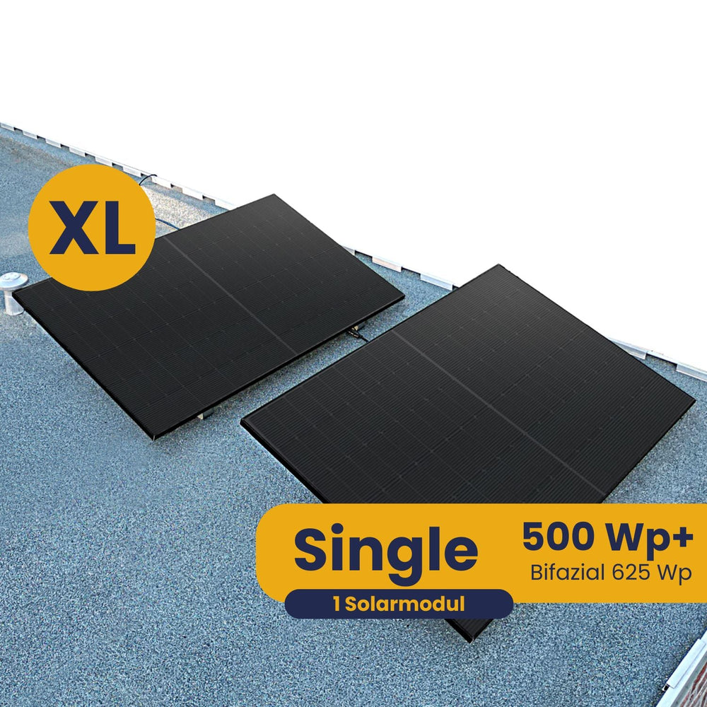 Kleines Kraftwerk XL Single Flachdach Komplettpaket (500Wp+) Bifazial