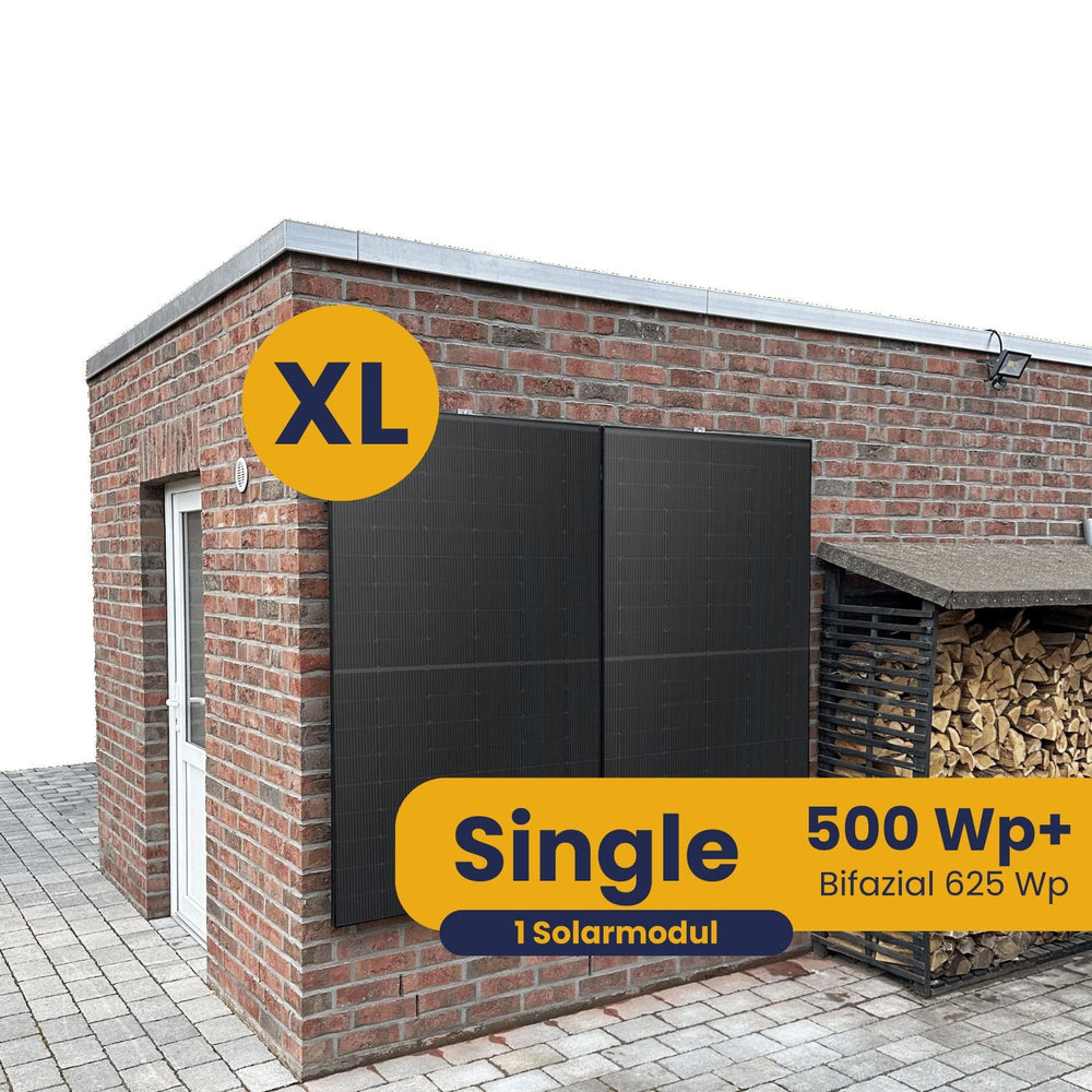 Kleines Kraftwerk XL Single Wandhalterung Komplettpaket (500Wp+) Bifazial