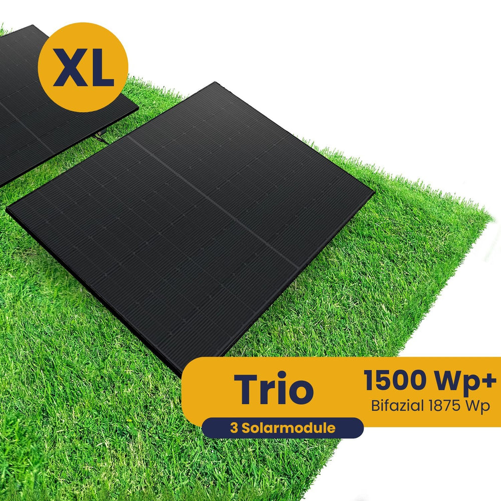 Kleines Kraftwerk XL Trio Garten Komplettpaket (1500Wp+) Bifazial