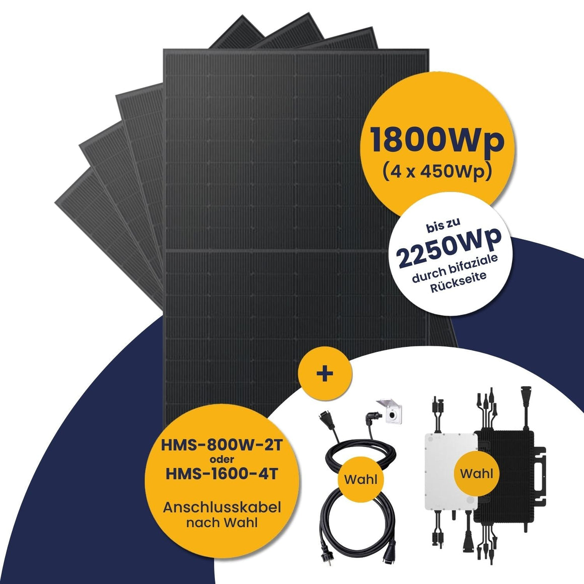 Kleines Kraftwerk 1800 Wp Balkonkraftwerk mit Hoymiles-Wechselrichter