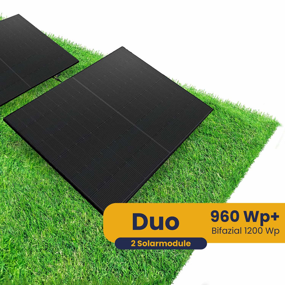 Kleines Kraftwerk Duo Garten Komplettpaket (960Wp+) Bifazial