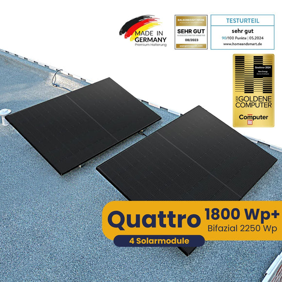 Kleines Kraftwerk Quattro Flachdach - Balkonkraftwerk