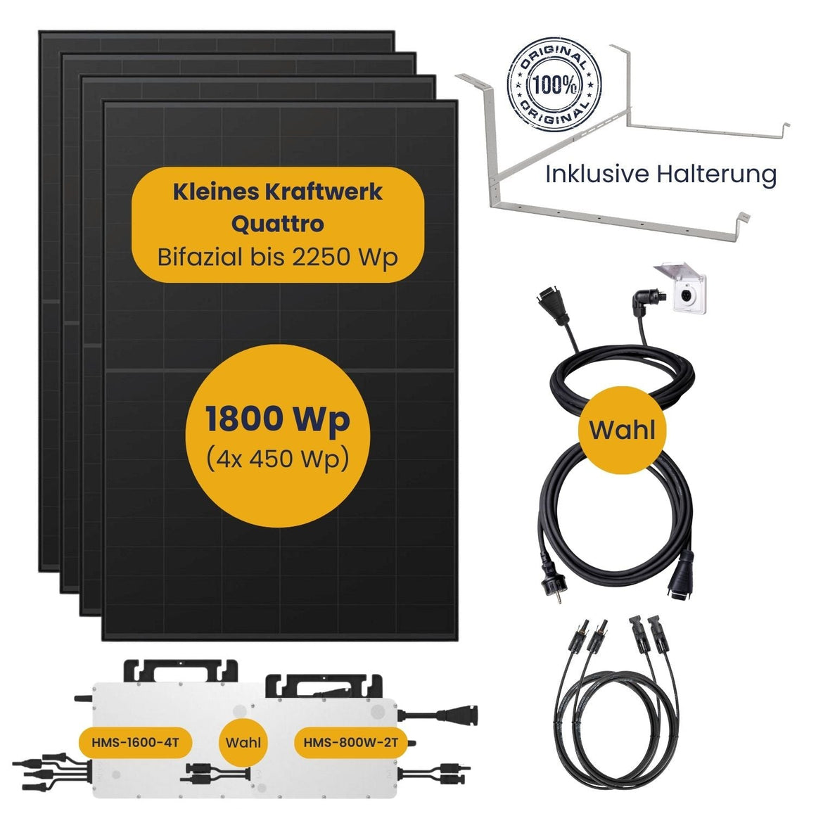 Kleines Kraftwerk Quattro Flachdach - Balkonkraftwerk