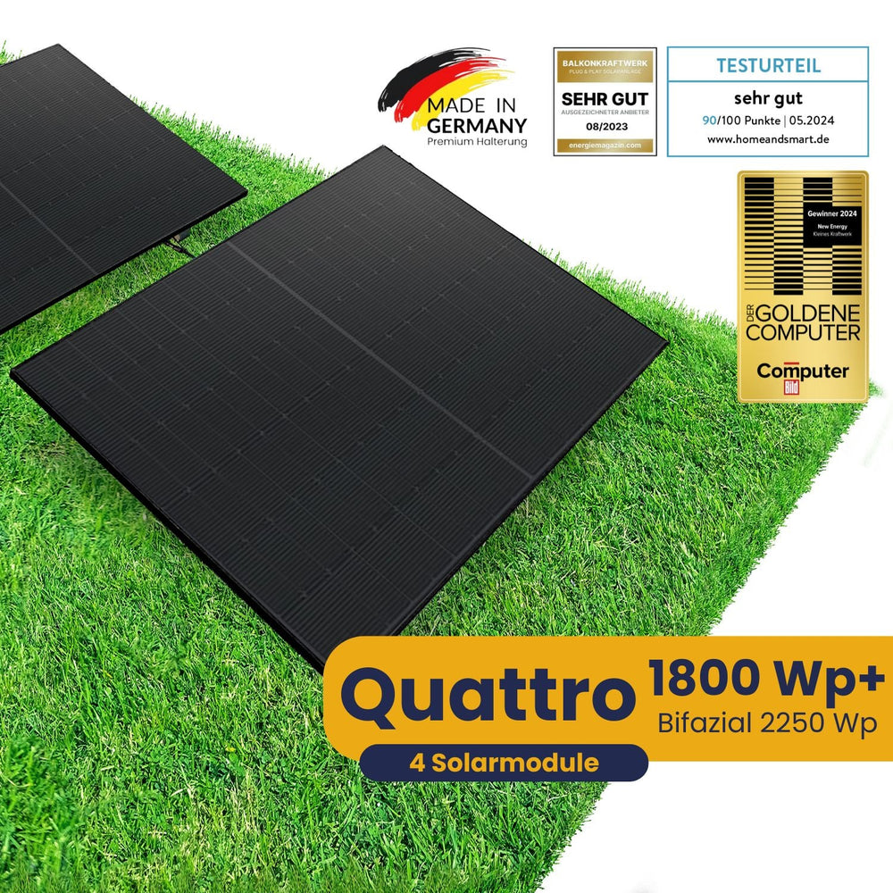 Kleines Kraftwerk Quattro Garten Komplettpaket (1800Wp+) Bifazial