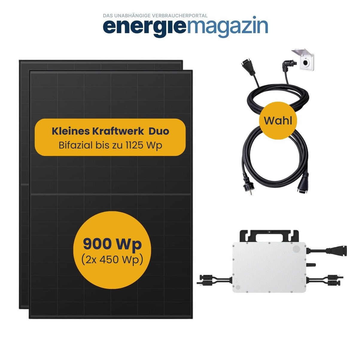 Kleines Kraftwerk Duo 900W - mit optionaler Halterung