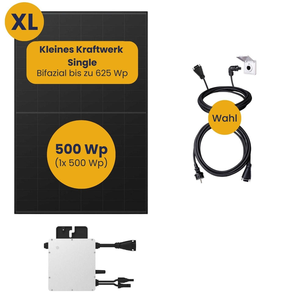 Kleines Kraftwerk XL Single ohne Halterung Komplettpaket (500Wp+) Bifazial